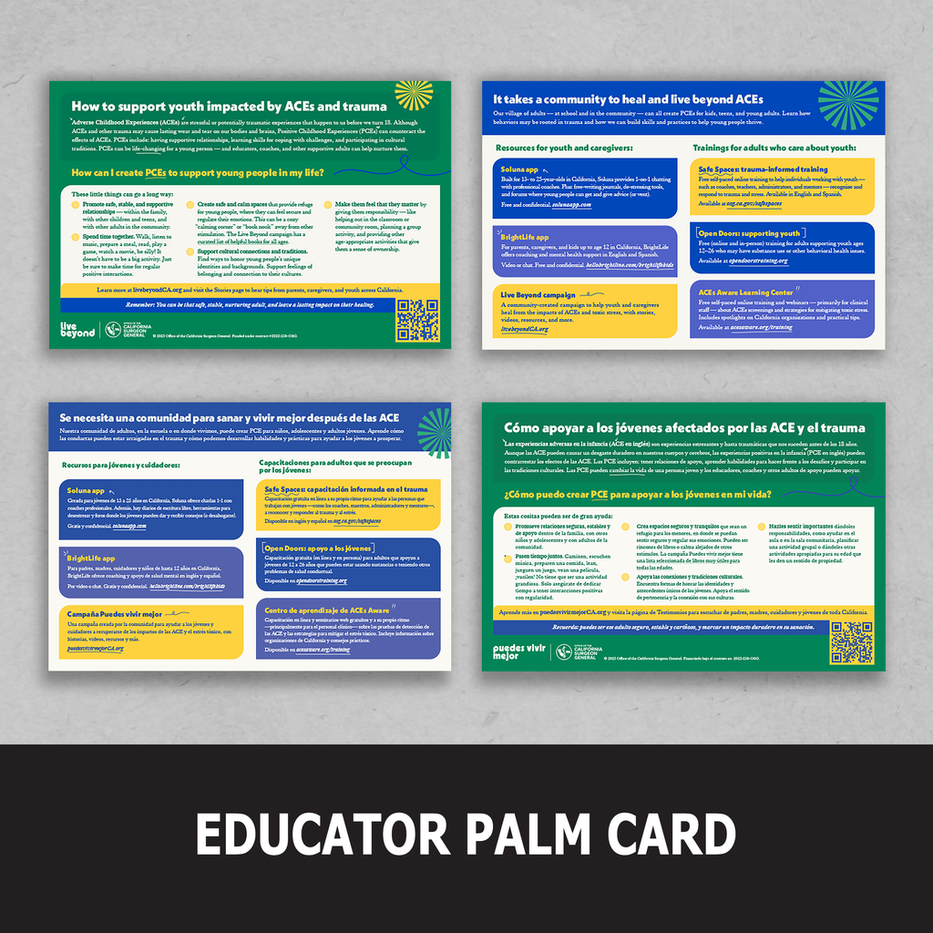 Educator Palm Cards 